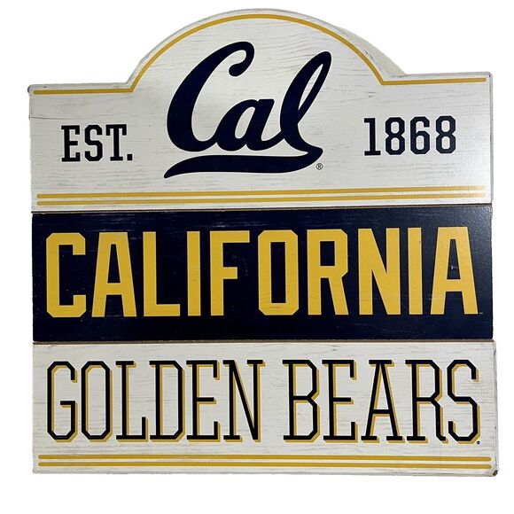 Cal Bears 14'' x 14'' Team Bump Planked Wood Sign California Golden IMPERFECT - Picture 1 of 7